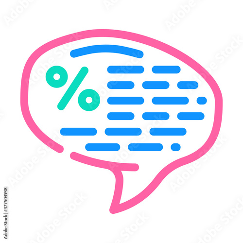 rumors talk about discounts color icon vector. rumors talk about discounts sign. isolated symbol illustration