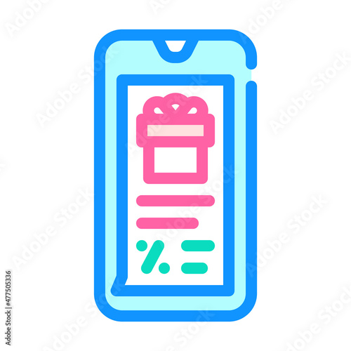 newsletter in messenger color icon vector. newsletter in messenger sign. isolated symbol illustration