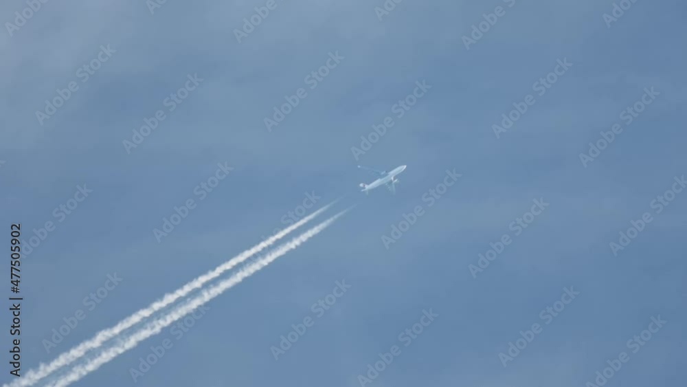 Airplane on flight level in the blue sky Airplane on flight level in the blue sky