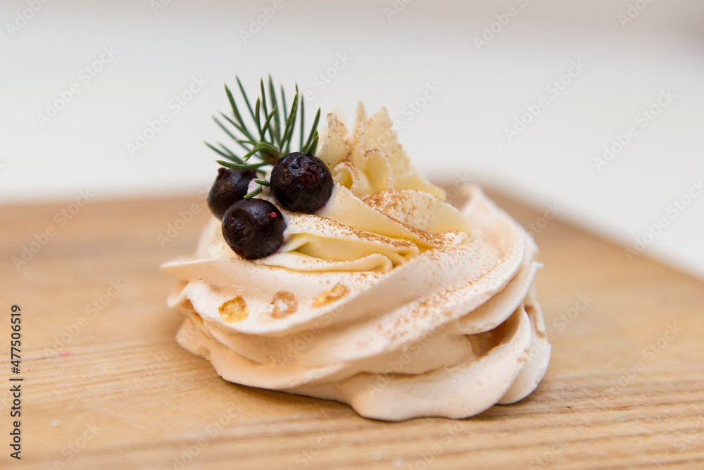 Hand-made pavlova meringues. Natural, colorful and tasty.