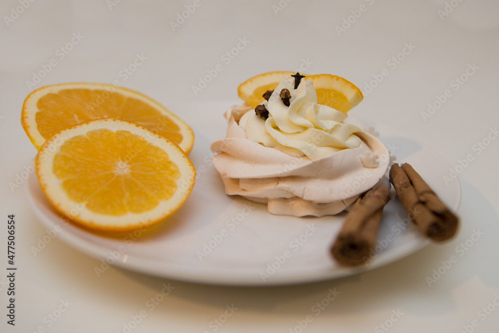 Hand-made pavlova meringues. Natural, colorful and tasty.