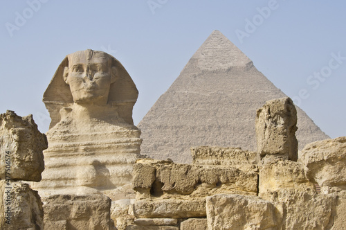 Sphinx and Pyramid.