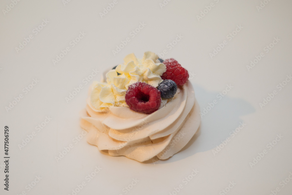 Hand-made pavlova meringues. Natural, colorful and tasty.