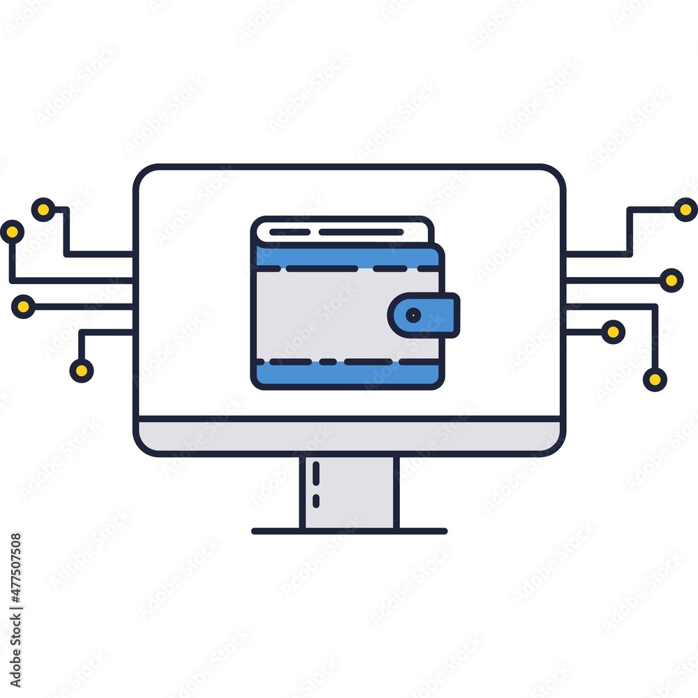 Online wallet digital currency web payment icon Online wallet digital currency web payment icon