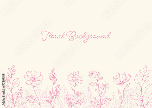 Floral Background with Vector Illustrations © Niko