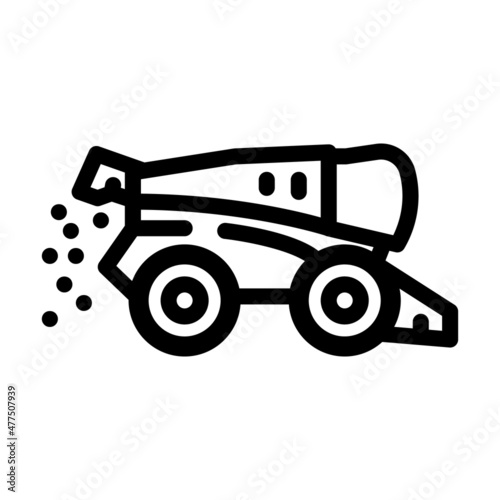 combine harvester line icon vector. combine harvester sign. isolated contour symbol black illustration