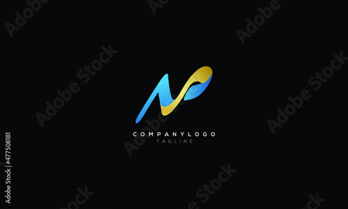 NP PN Abstract initial monogram letter alphabet logo design