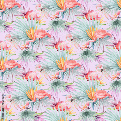 watercolor seamless pattern. floral background tropical blooming flowers and leaves. Plants and flowers of Australia. for fabric  textile  roll wallpaper  design  cards  invitations  stickers  wedding