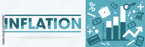 Inflation rate - banner - economical illustration and pictograms