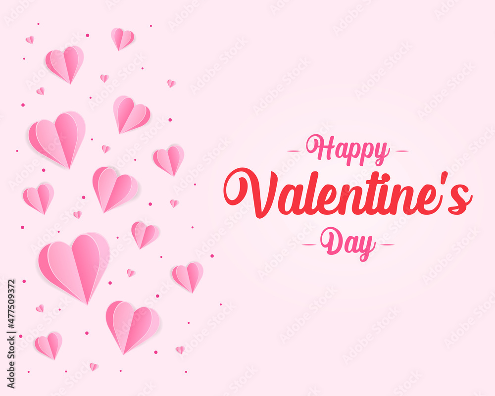 Valentine's day banner, with hearts. Vector illustration