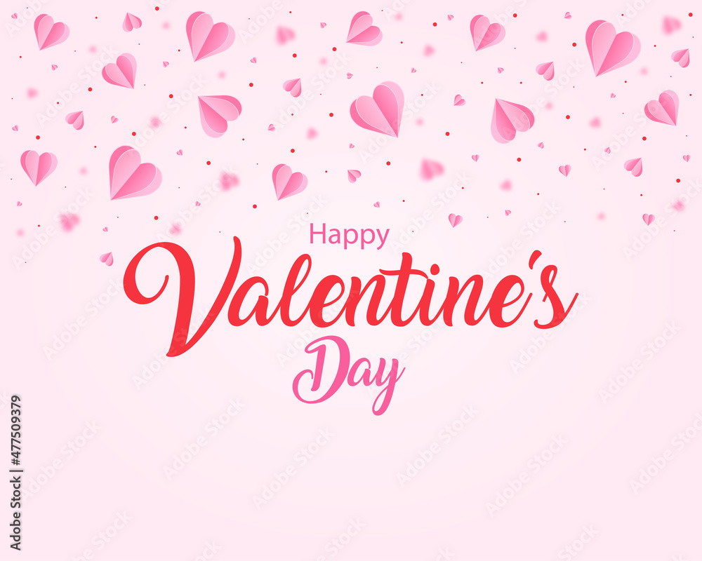 Valentine's day banner, with hearts. Vector illustration