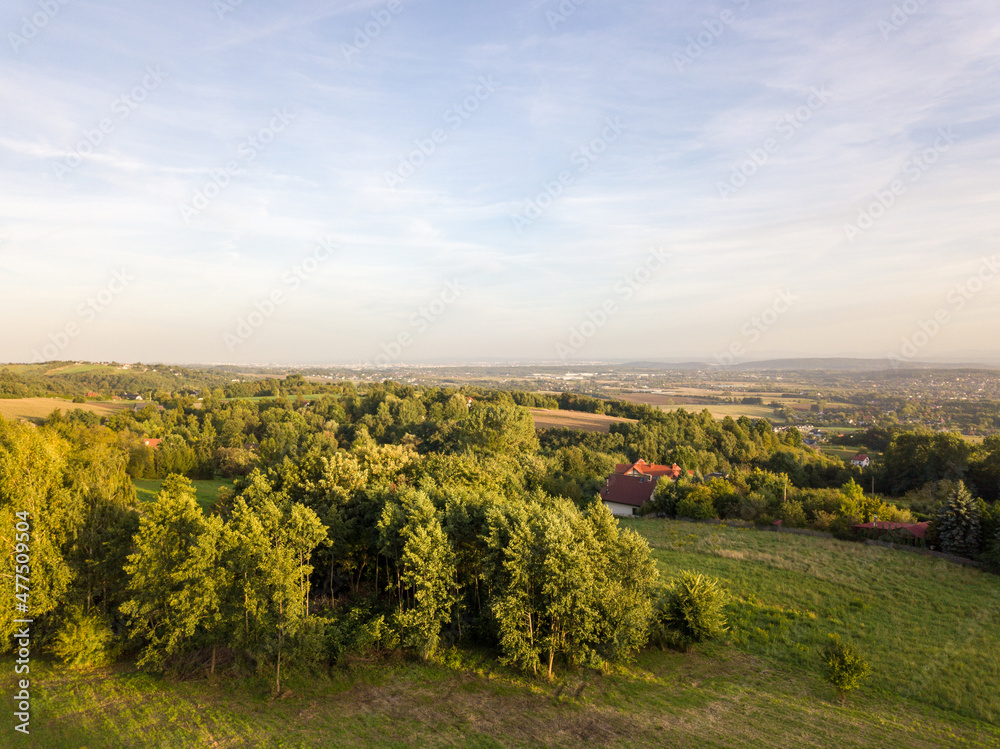 Panorama of the village, aerial view