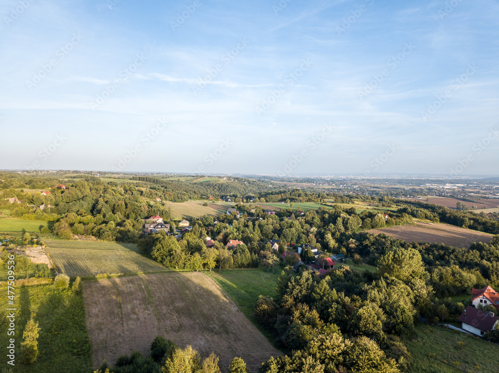 Panorama of the village, aerial view