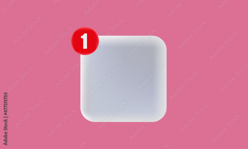 White Icon Template with red Notification Circle. White Icon Template with red Notification Circle.