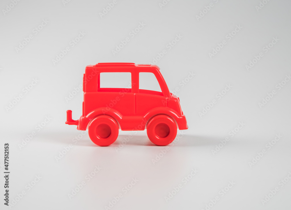 Colorful plastic toy isolated on white background.