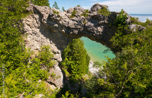 Limestone Arch High Above the Lake
