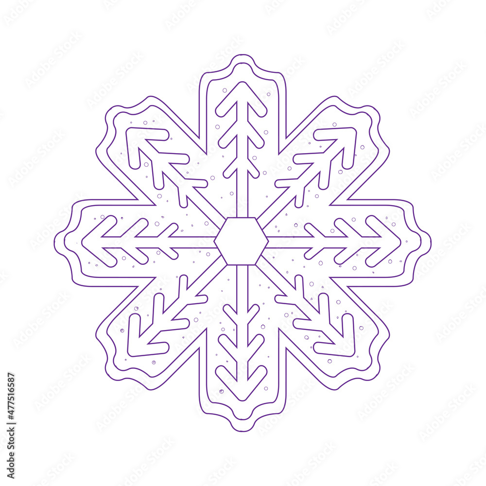 Isolated ginger snowflake cookie Christmas season Vector illustration Isolated ginger snowflake cookie Christmas season Vector illustration