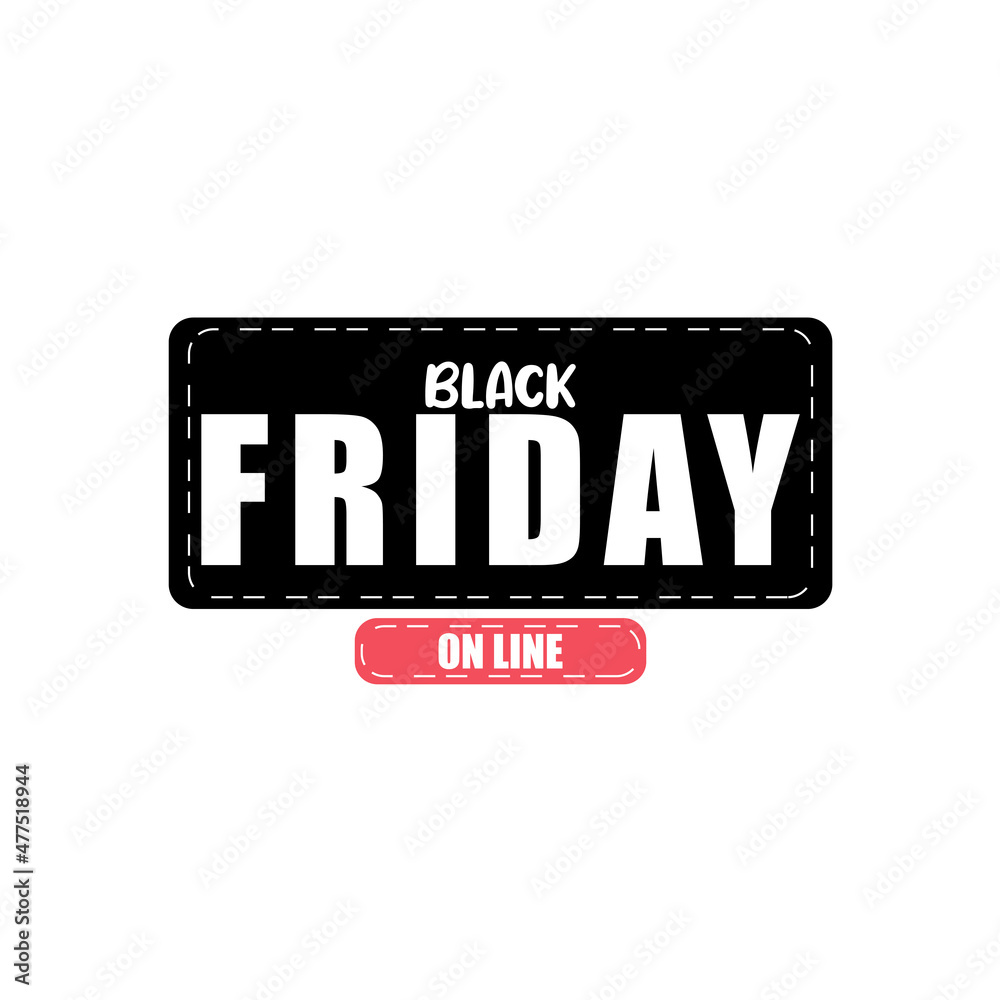 Obraz premium Isolated black friday label discount Vector illustration