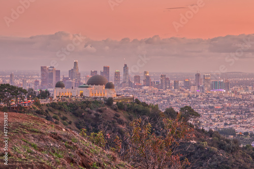 Los Angeles Skyline in the Evening from Overlook