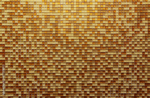 Brown and beige mosaic on the wall