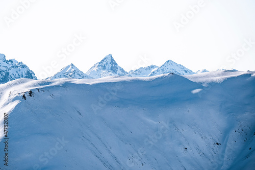 snow covered mountains