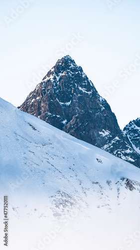 snow covered mountains