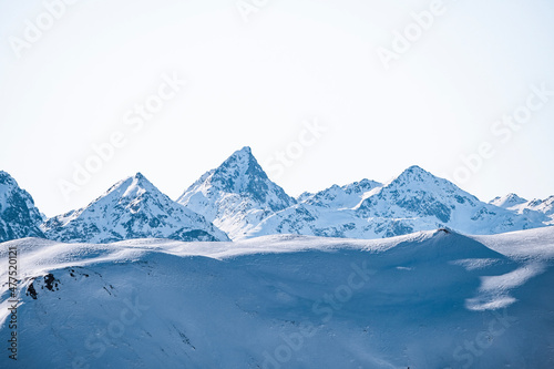 snow covered mountains