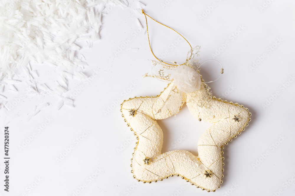 Fototapeta premium christmas star decoration at white background. holiday concept