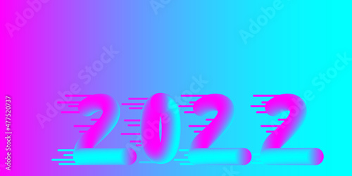 2022 a new year concept design, new year celebration illustration, gradient abstract art design, 2022 concept design art background © Niteshnaagodiya