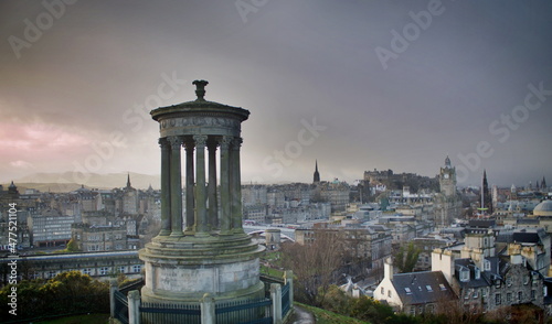 Monument at Calton Hill in Edinburgh, Scotland