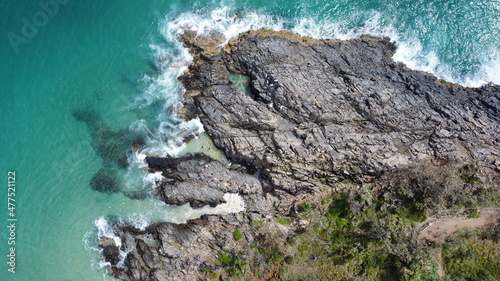Aerial view on ocean and cliffs 