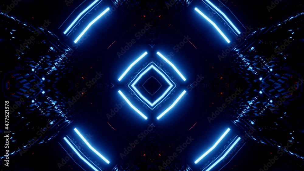Obraz premium Neon Disco Lights And Futuristic Hi-Tech Sci Fi Illustration Background Wallpaper Texture for Banners, Web Templates, Titles, Texts, Flyers, Book Covers and ect.