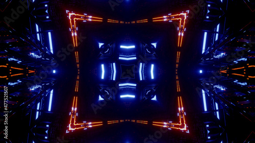 Neon Disco Lights And Futuristic Hi-Tech Sci Fi Illustration Background Wallpaper Texture for Banners, Web Templates, Titles, Texts, Flyers, Book Covers and ect.