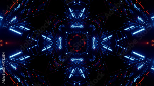 Neon Disco Lights And Futuristic Hi-Tech Sci Fi Illustration Background Wallpaper Texture for Banners, Web Templates, Titles, Texts, Flyers, Book Covers and ect.
