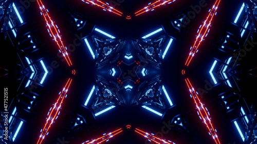 Neon Disco Lights And Futuristic Hi-Tech Sci Fi Illustration Background Wallpaper Texture for Banners, Web Templates, Titles, Texts, Flyers, Book Covers and ect.