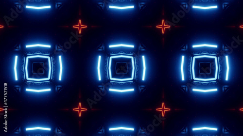 Neon Disco Lights And Futuristic Hi-Tech Sci Fi Illustration Background Wallpaper Texture for Banners, Web Templates, Titles, Texts, Flyers, Book Covers and ect.