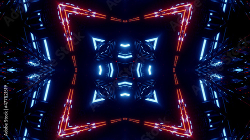 Neon Disco Lights And Futuristic Hi-Tech Sci Fi Illustration Background Wallpaper Texture for Banners, Web Templates, Titles, Texts, Flyers, Book Covers and ect.