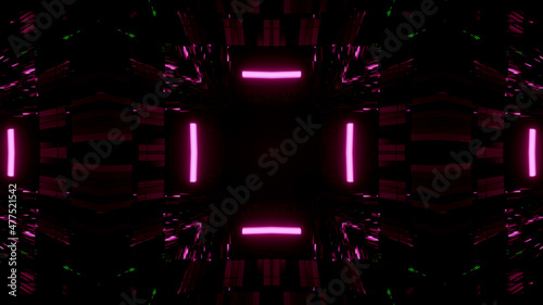 Neon Disco Lights And Futuristic Hi-Tech Sci Fi Illustration Background Wallpaper Texture for Banners, Web Templates, Titles, Texts, Flyers, Book Covers and ect.