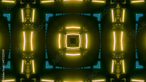 Neon Disco Lights And Futuristic Hi-Tech Sci Fi Illustration Background Wallpaper Texture for Banners, Web Templates, Titles, Texts, Flyers, Book Covers and ect.