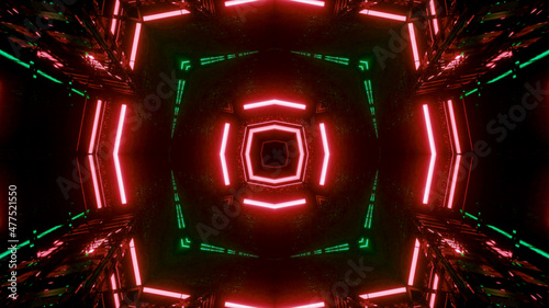 Neon Disco Lights And Futuristic Hi-Tech Sci Fi Illustration Background Wallpaper Texture for Banners, Web Templates, Titles, Texts, Flyers, Book Covers and ect.