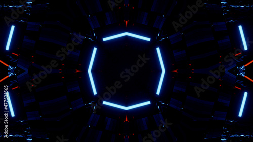 Neon Disco Lights And Futuristic Hi-Tech Sci Fi Illustration Background Wallpaper Texture for Banners, Web Templates, Titles, Texts, Flyers, Book Covers and ect.
