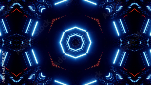 Neon Disco Lights And Futuristic Hi-Tech Sci Fi Illustration Background Wallpaper Texture for Banners, Web Templates, Titles, Texts, Flyers, Book Covers and ect.