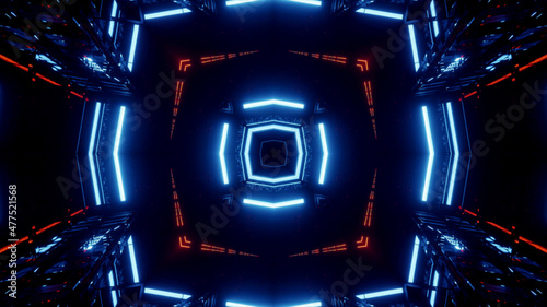 Neon Disco Lights And Futuristic Hi-Tech Sci Fi Illustration Background Wallpaper Texture for Banners, Web Templates, Titles, Texts, Flyers, Book Covers and ect.