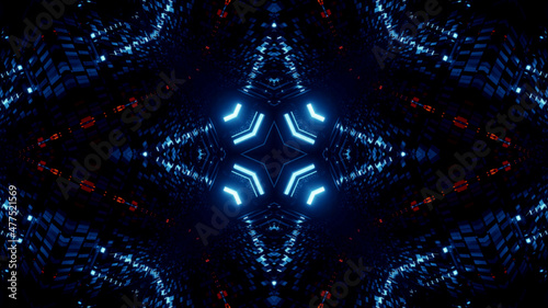 Neon Disco Lights And Futuristic Hi-Tech Sci Fi Illustration Background Wallpaper Texture for Banners, Web Templates, Titles, Texts, Flyers, Book Covers and ect.