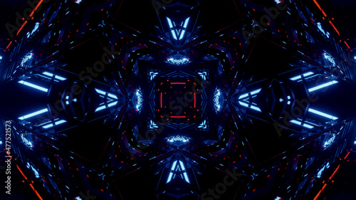 Neon Disco Lights And Futuristic Hi-Tech Sci Fi Illustration Background Wallpaper Texture for Banners, Web Templates, Titles, Texts, Flyers, Book Covers and ect.