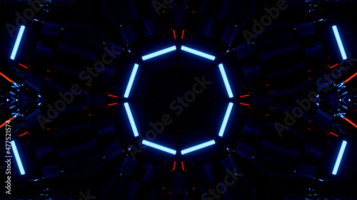 Neon Disco Lights And Futuristic Hi-Tech Sci Fi Illustration Background Wallpaper Texture for Banners, Web Templates, Titles, Texts, Flyers, Book Covers and ect.