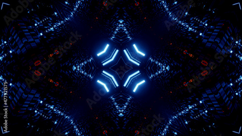 Neon Disco Lights And Futuristic Hi-Tech Sci Fi Illustration Background Wallpaper Texture for Banners, Web Templates, Titles, Texts, Flyers, Book Covers and ect.