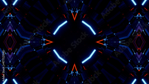 Neon Disco Lights And Futuristic Hi-Tech Sci Fi Illustration Background Wallpaper Texture for Banners, Web Templates, Titles, Texts, Flyers, Book Covers and ect.