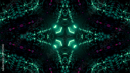 Neon Disco Lights And Futuristic Hi-Tech Sci Fi Illustration Background Wallpaper Texture for Banners, Web Templates, Titles, Texts, Flyers, Book Covers and ect.