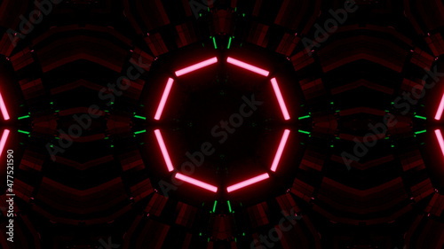 Neon Disco Lights And Futuristic Hi-Tech Sci Fi Illustration Background Wallpaper Texture for Banners, Web Templates, Titles, Texts, Flyers, Book Covers and ect.
